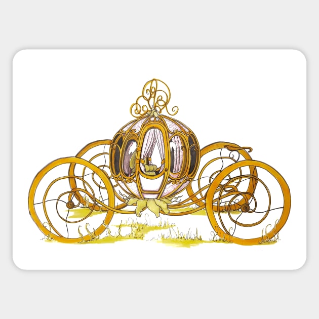 Just Married Fairytale Carriage Sticker by Samantha Ball Artist